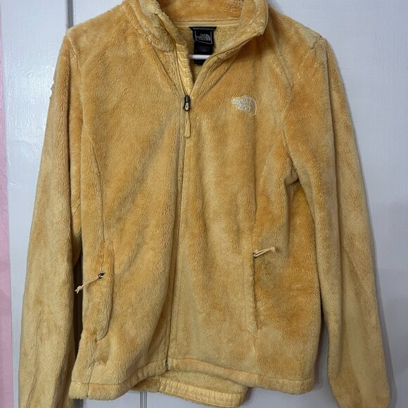 The North Face Women’s Size S/P Yellow Full Zip Fleece Sweater Top Mock Neck - Picture 7 of 7